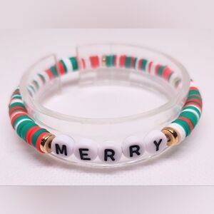 Christmas‎ Bracelet Merry Beaded Women's New f57
